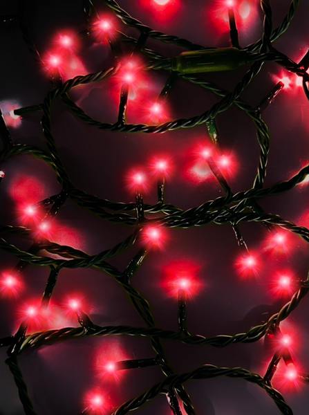 16.5' UL 100L Red LED Green Wire Jingle Bright™ Light Set