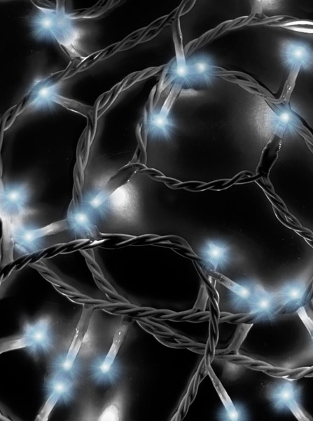 16.5' UL 100L Cool White LED White Wire Jingle Bright™ Light Set