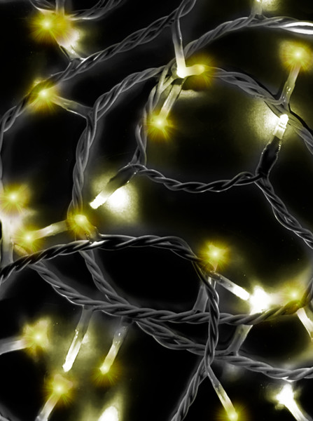 16.5' UL 100L Warm White 20% Twinkle LED White Wire Jingle Bright™ Light Set