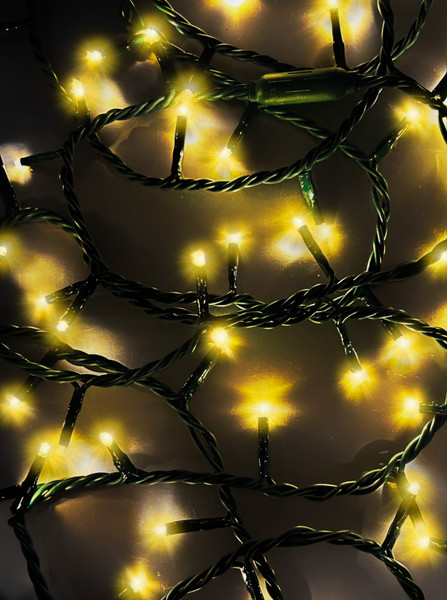 49.8' UL 300L Warm White LED Green Wire Jingle Bright™ Light Set