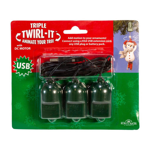 USB Twirl-It™ Tripple Ornament Spinner with DC Motor