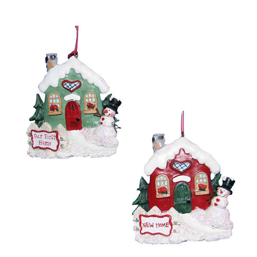 “New Home“ Ornaments For Personalization, 2 Assorted