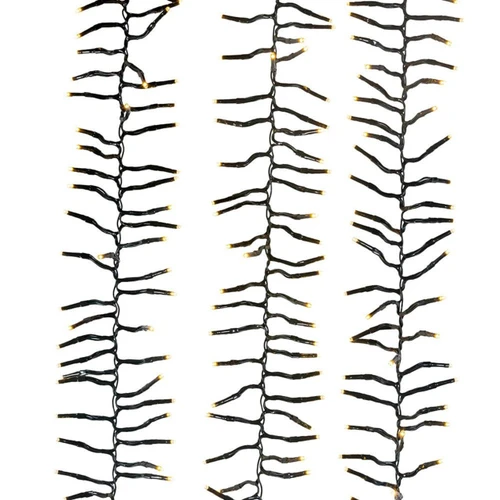 98' 3,000L Warm White 3MM LED Multifunction Cluster Garland With Green Wire