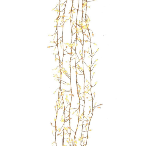 9.8' 300L Classic White Superbright Twinkle LED Silver Wire Cluster Garland