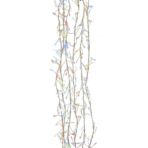 9.8' 300L RGB Superbright Twinkle LED Silver Wire Cluster Garland