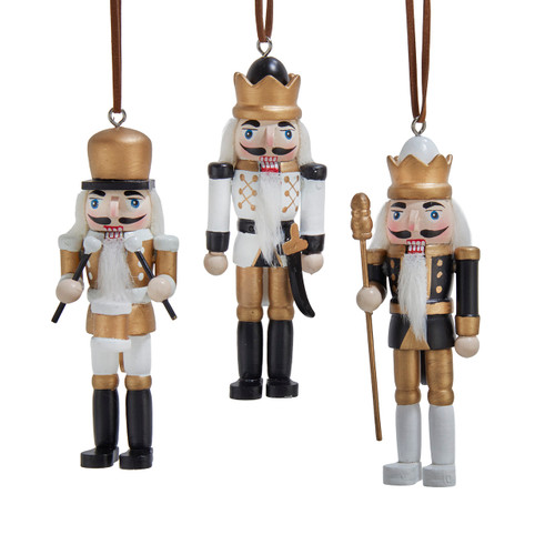 Black & Gold Nutcracker Ornaments, 3 Assorted