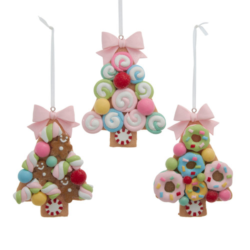 Candy & Donut Tree Ornaments, 3 Assorted