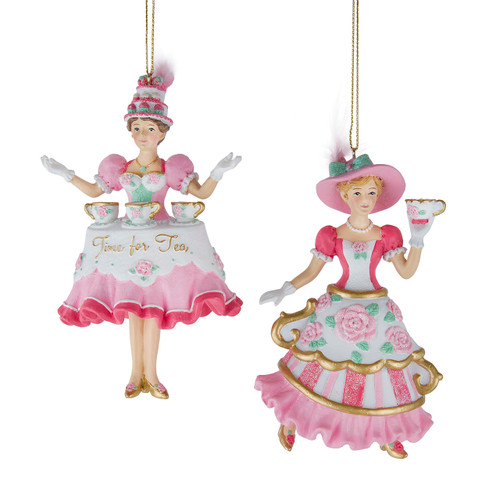 Tea Lady Ornaments, 2 Assorted