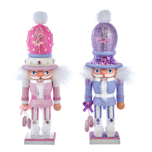 12" Hollywood Nutcrackers™ Pink & Purple Ballet Nutcrackers, 2 Assorted