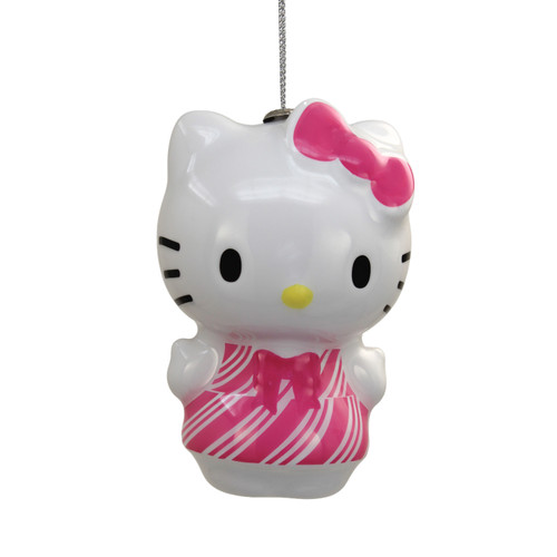 Hello Kitty™ In Pink & Whtie Stripe Dress Ornament
