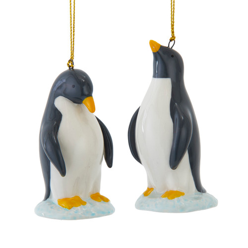 Dark Gray Penguin Ornaments, 2 Assorted