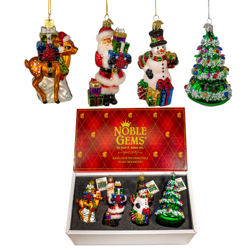 Noble Gems™ Glass Traditional Ornaments Set, 4-Pieces
