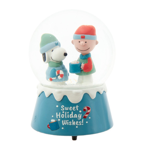 Peanuts© 100MM Wind-Up Musical Snoopy & Charlie Brown Water Globe