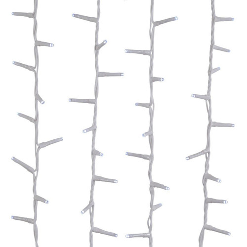 49' 600L Cool White 3MM LED Multifunction Rice Lights With White Wire On Spool