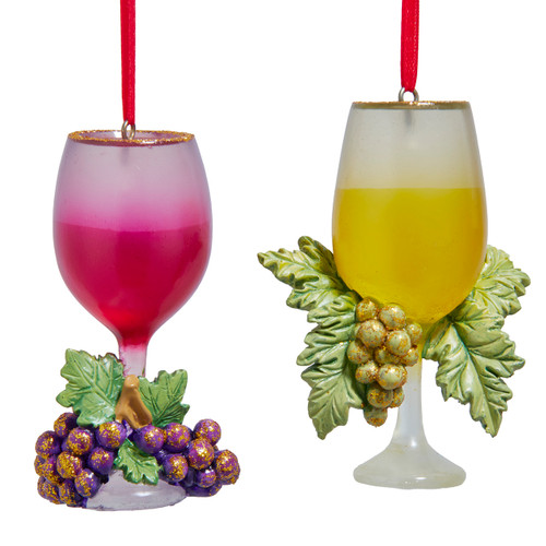 Cocktail Glass Ornaments, 2 Assorted