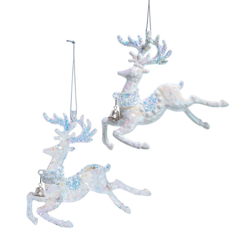 Opalescent Deer Ornaments, 3 Assorted
