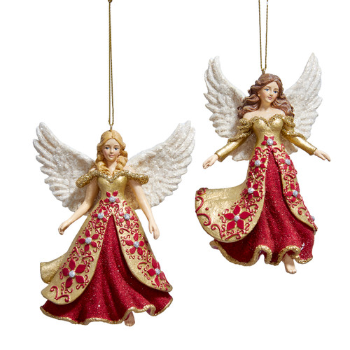 Holiday Diamonds Angel Ornaments, 2 Assorted