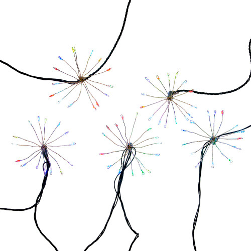 12' 75L RGB Superbright Twinkle LED Cluster Burst With Green Base