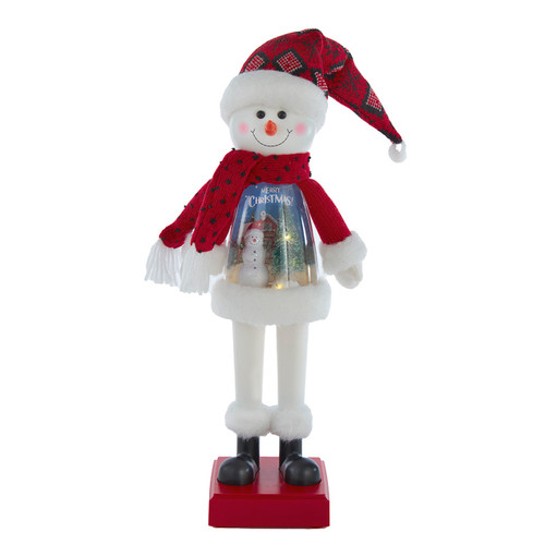 22" Battery Operated USB Lighted Musical Plush Snowman 