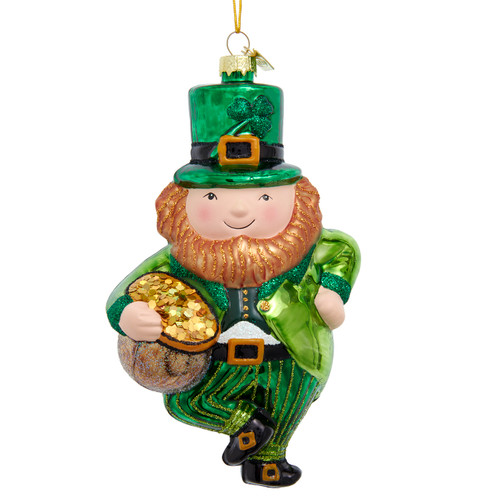 Noble Gems™ Glass Leprechaun Ornament