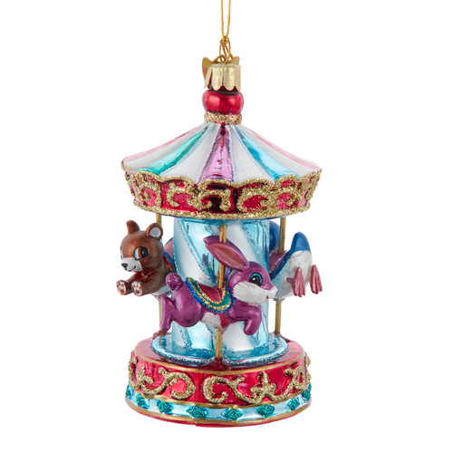 Noble Gems™ Glass Kids Carousel Ornament