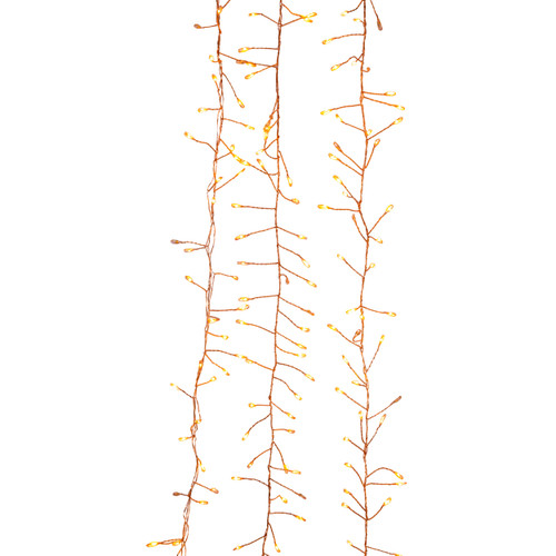 8' 240L Classic White Fairy Twinkle LED Copper Wire Cluster Garland