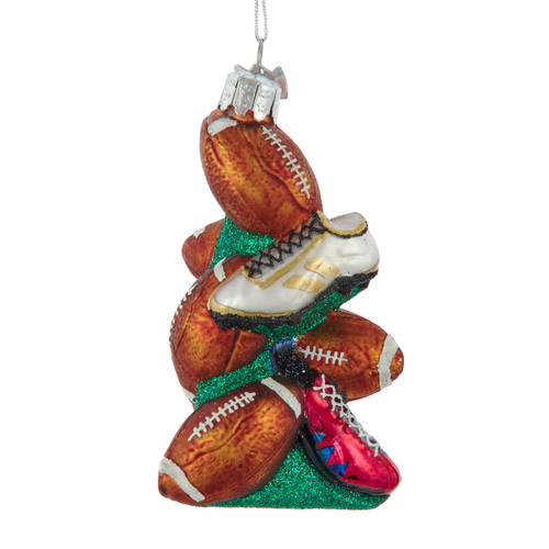 Noble Gems™ Glass Football With Shoes Ornament