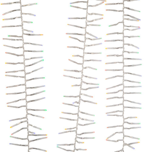 33' 1,000L Multicolor 3MM LED Multifunction Cluster Garland With Clear Wire