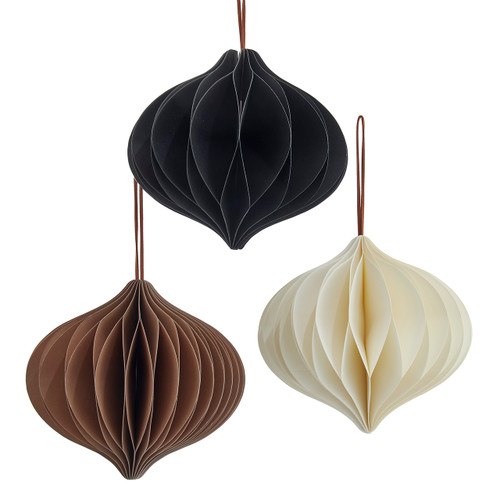 Large Honeycomb Paper Ornaments Set, 3-Pieces 