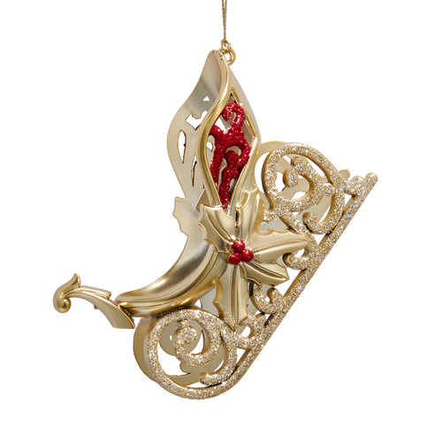 Gold Sleigh Ornament