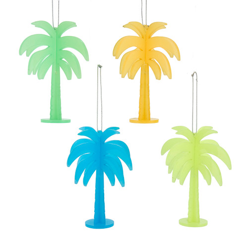 Glow-In-The-Dark Palm Tree Ornaments, 4 Assorted