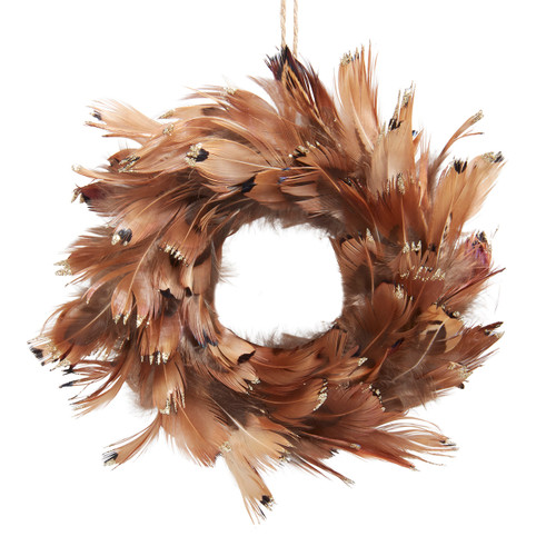 Feather Wreath Ornaments, 2 Assorted