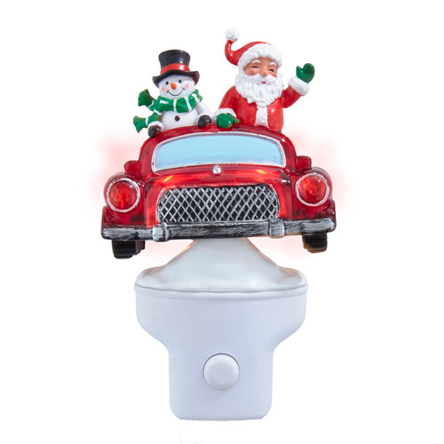Snowman & Santa With Car LED Night Light