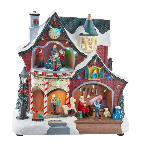 10.43" Battery Operated Multicolor LED Moving Musical House 