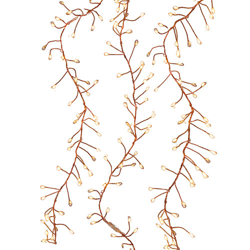 7.87' 240L Classic White Twinkle Micro LED Copper Wire Cluster Garland 