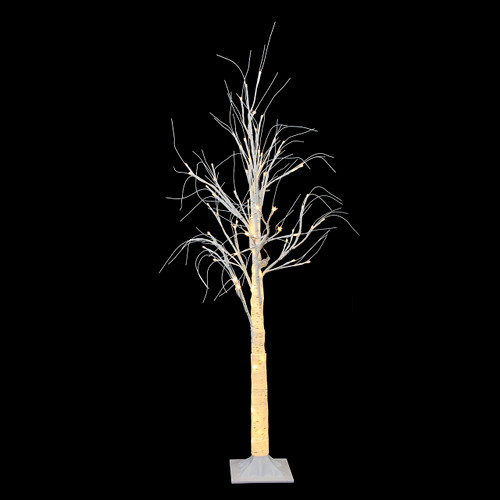 4' Pre-Lit Warm White LED White Birch Twig Tree 
