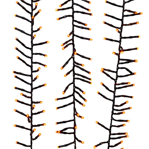 16' 480L Multifunction Orange & Purple Dual Color LED Cluster Garland Light Set