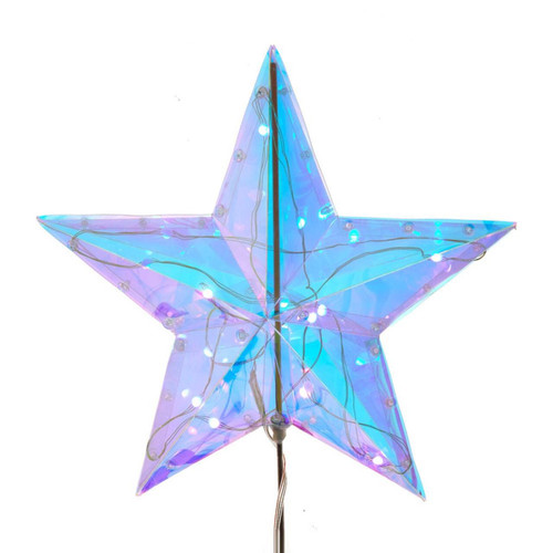 13.25“ Lighted Magical Iridescence Holographic Star Treetop + Remote