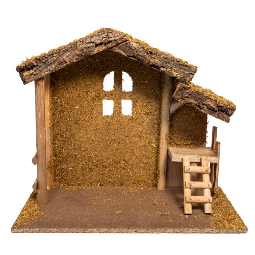 13.75" Wooden Nativity Manger