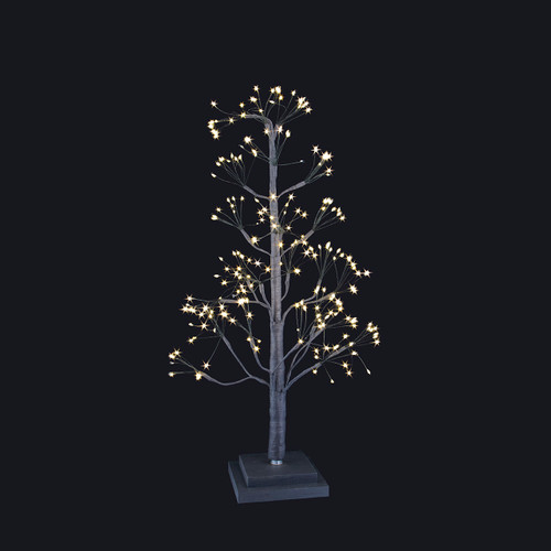 2' Pre-Lit Warm White Fairy LED USB Black Twig Tree