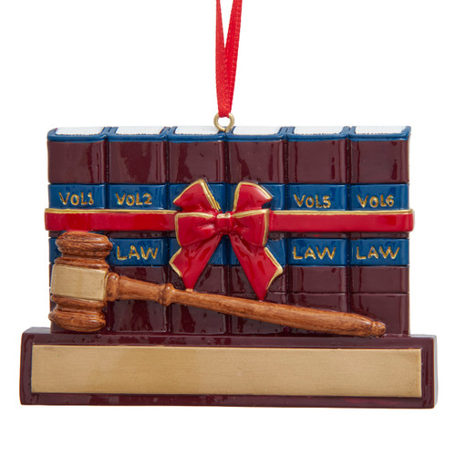 Lawyer Books & Gavel Ornament For Personalization 