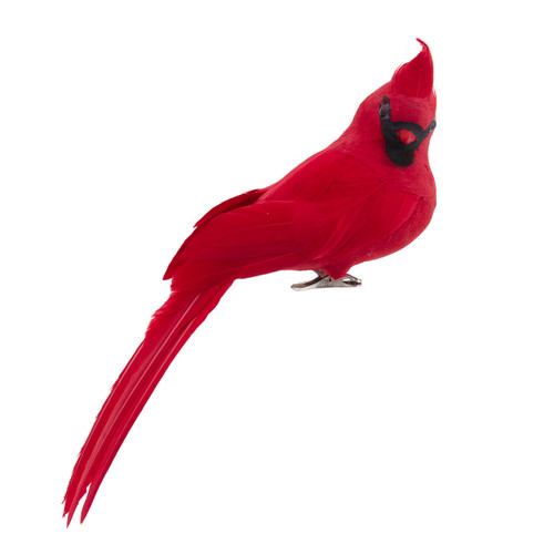 Feathered Red Cardinal Clip-On Ornament