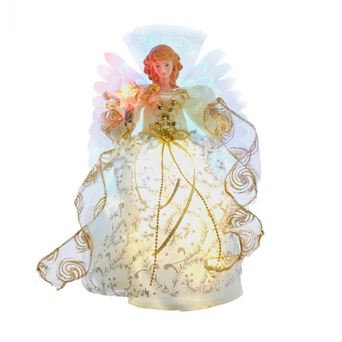 12“ UL 30L Fairy LED Fiber Optic Gold Angel Treetop