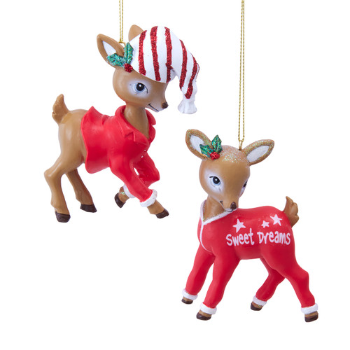Baby Deer Ornaments, 2 Assorted
