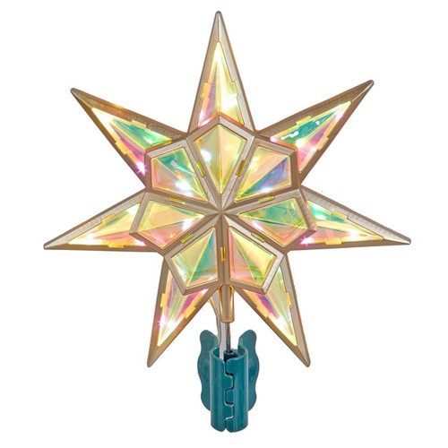 11.5“ 21L Warm White LED 7-Point Star Iridescent Treetop