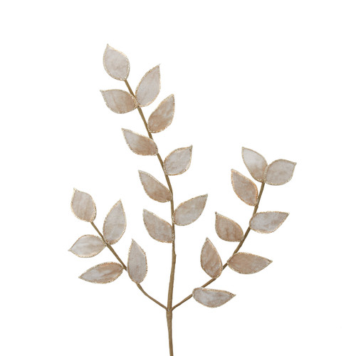 Champagne Velvet Leaf Spray