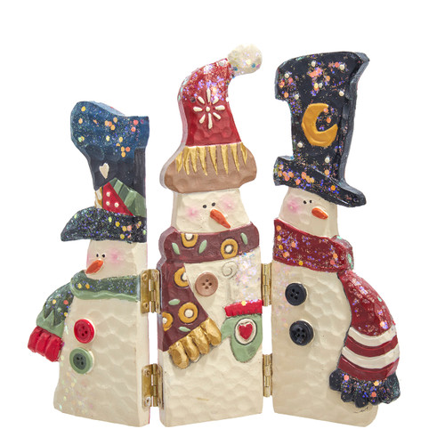 8.25" Snow Town Snowman Screen Decorative Table Piece