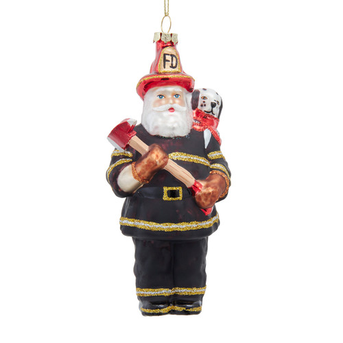 Glass Fireman Ornament
