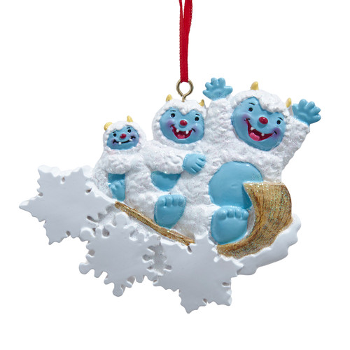 Yeti Family Of 3 Ornament For Personalization 