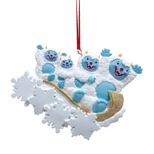 Yeti Family Of 4 Ornament For Personalization 